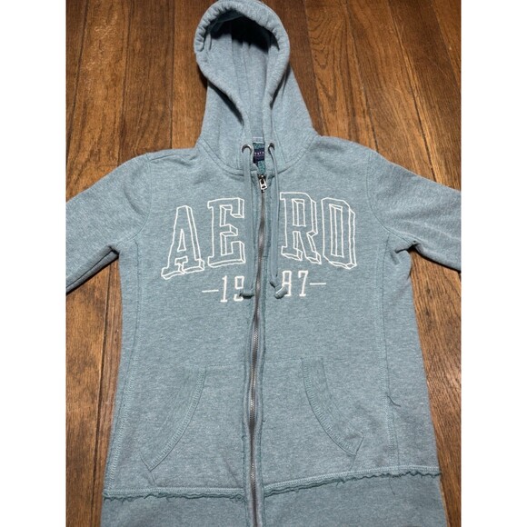 2000s Aeropostale Full Zip Womens XS Hoodie Embroidered Sweatshirt - Picture 2 of 5